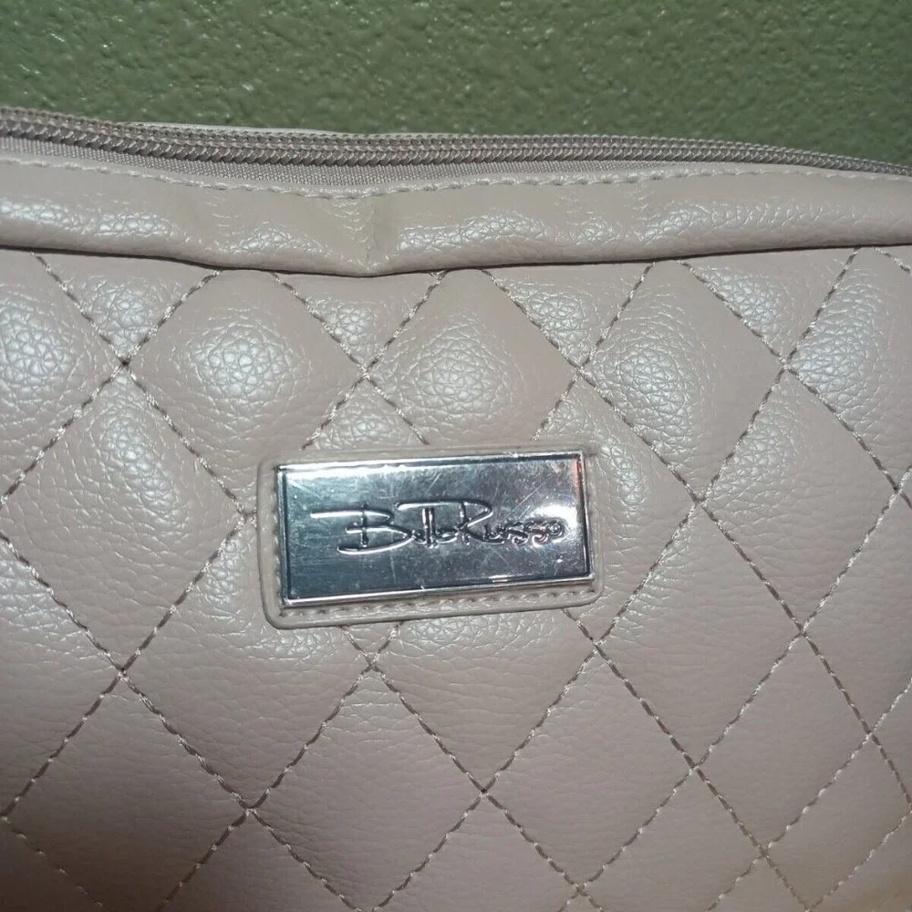 Bella Russo Gray Taupe‎ Quilted Faux Leather Crossbody Bag with Chain Strap NWOT